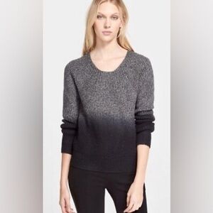 Burberry Gray Melange Ombré Chunky Knit Wool Silk Pullover Sweater Size XS